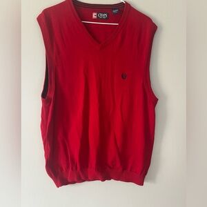 Chaps Men's Red Sweater Vest Large